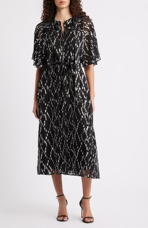 Bex Metallic Dot Shirtdress
