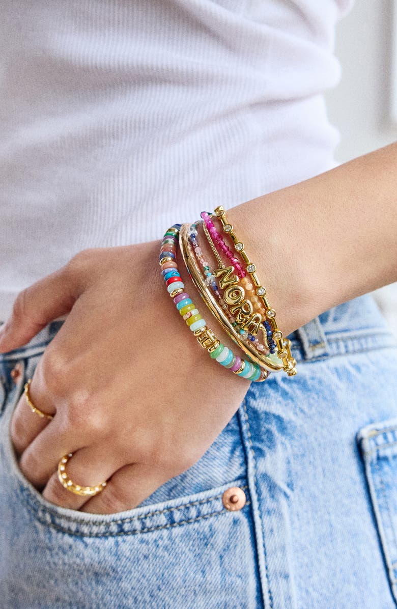 BaubleBar Rowan Semiprecious Custom Layered Bracelet, Alternate, color, Gold Multi