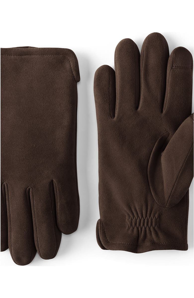 Lands' End EZ Touch Suede Gloves, Main, color, Rich Coffee