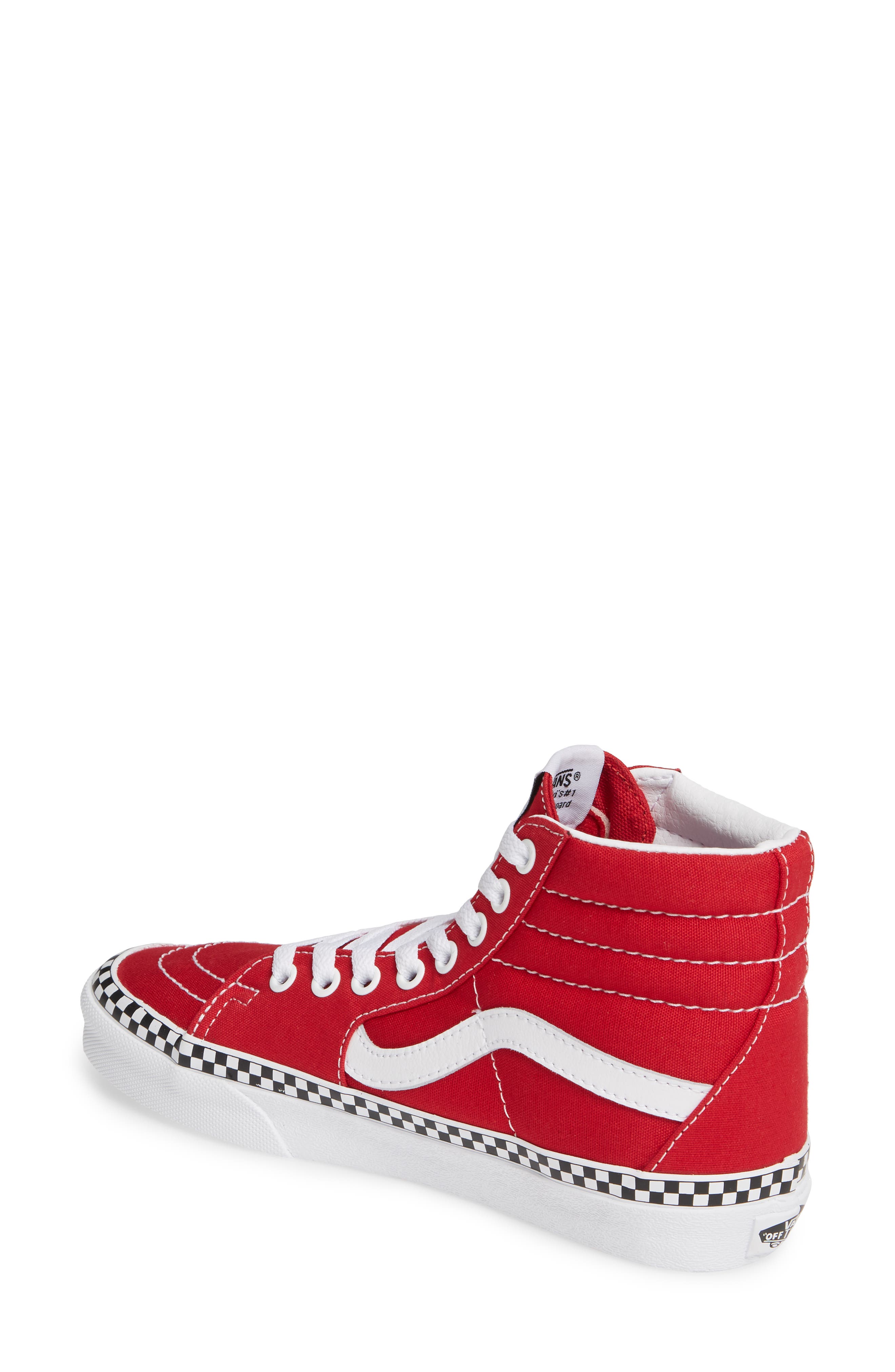 Vans Sk8-Hi Check Foxing Sneaker, Alternate, color, 