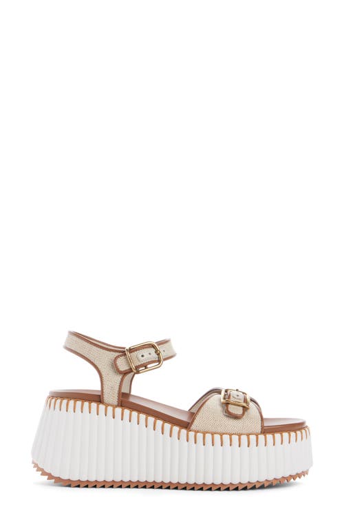 Chloé Nama Platform Wedge Sandal In White