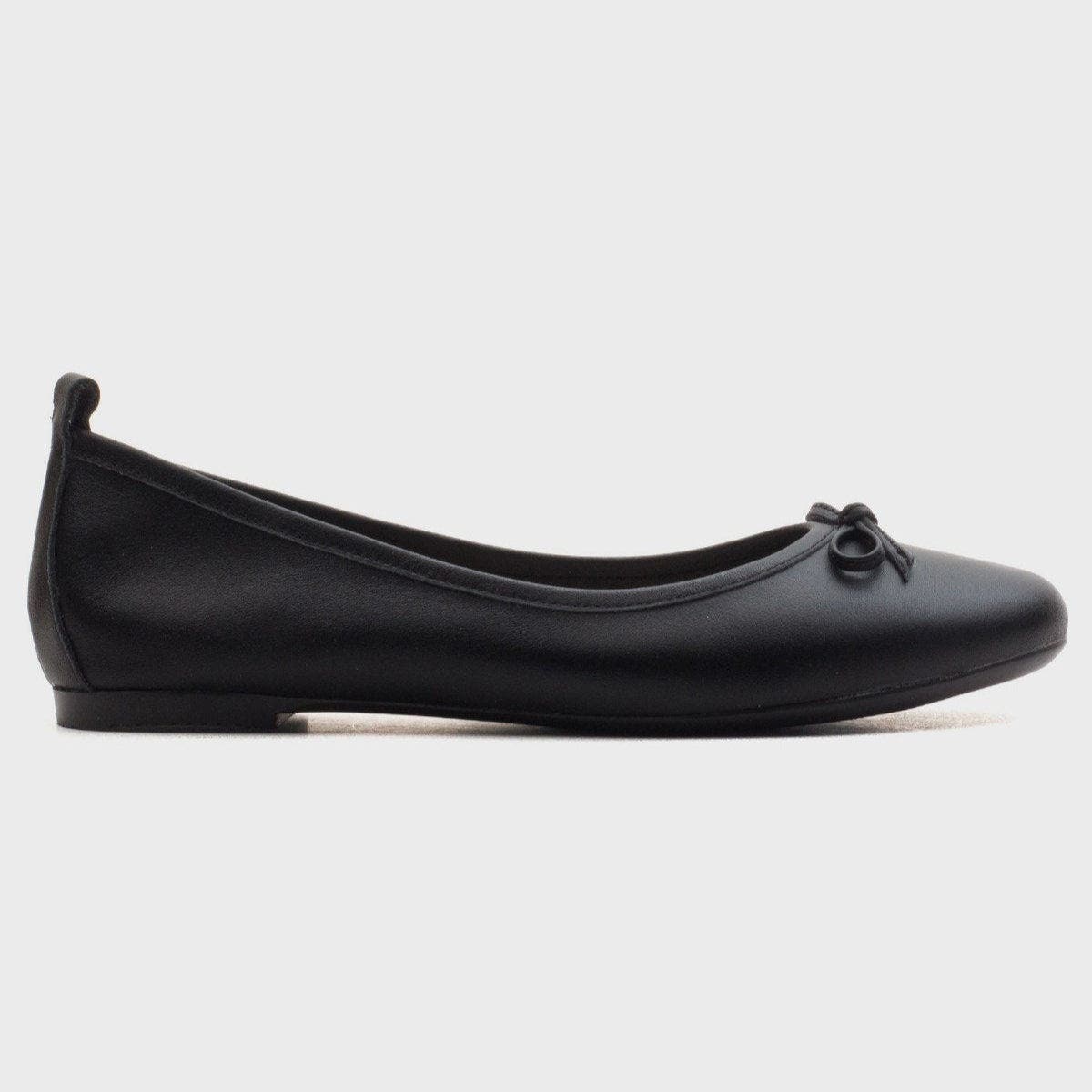 Forever & Always Shoes Florence Leather Ballerina Flats, Main, color, Black Leather