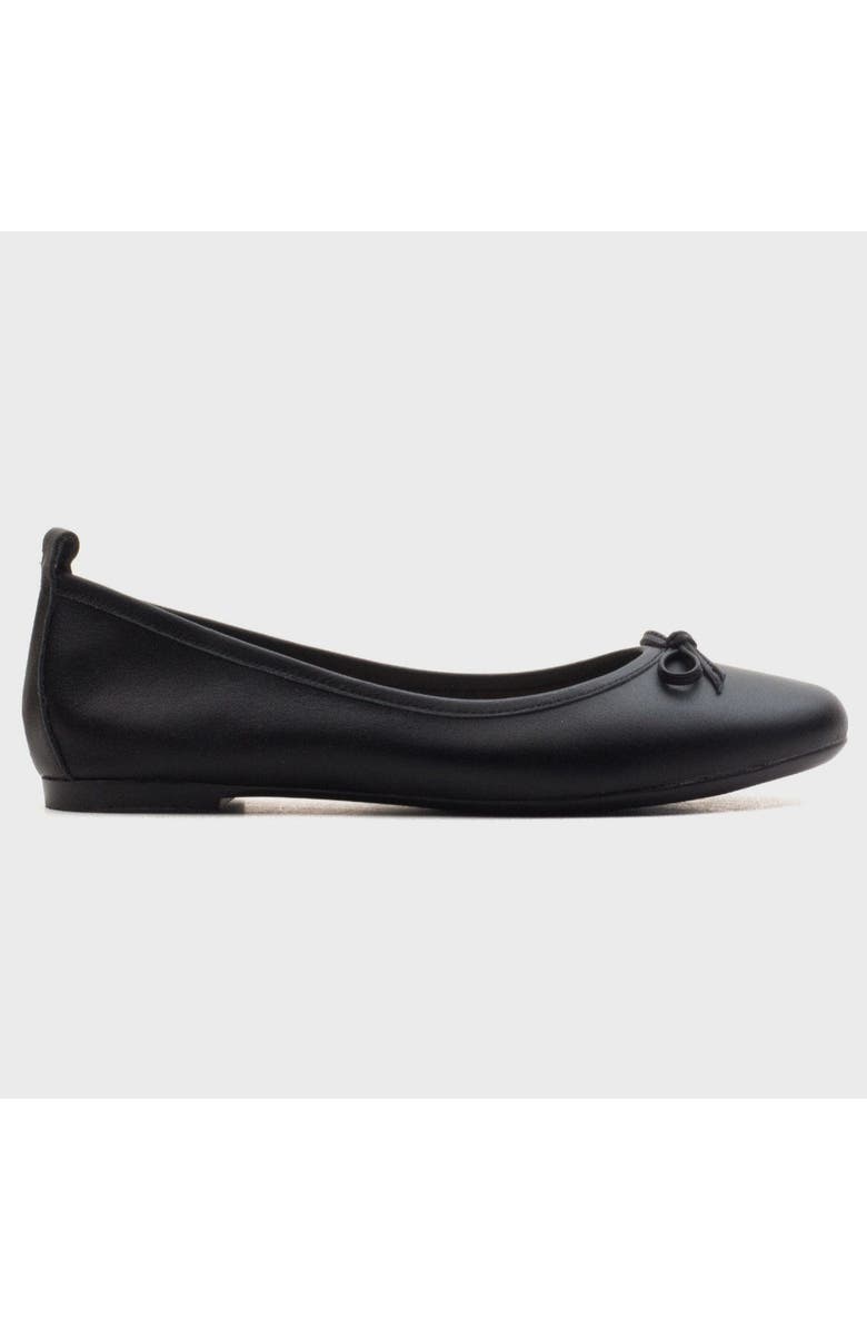 Forever & Always Shoes Florence Leather Ballerina Flats, Main, color, Black Leather