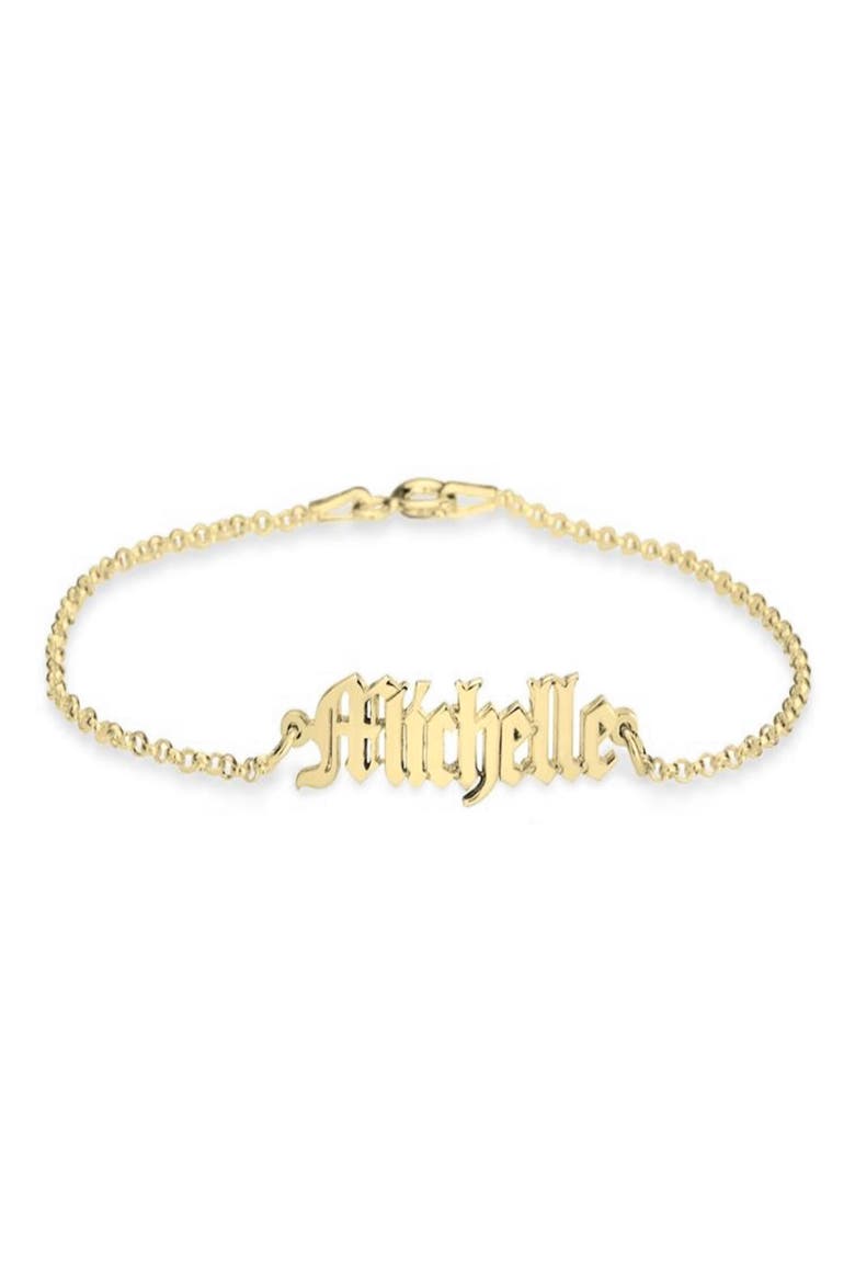 Personalized Nameplate Pendant Bracelet, Main, color, GOLD PLATED