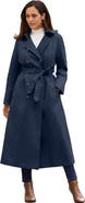 Jessica London Double Breasted Long Trench Raincoat