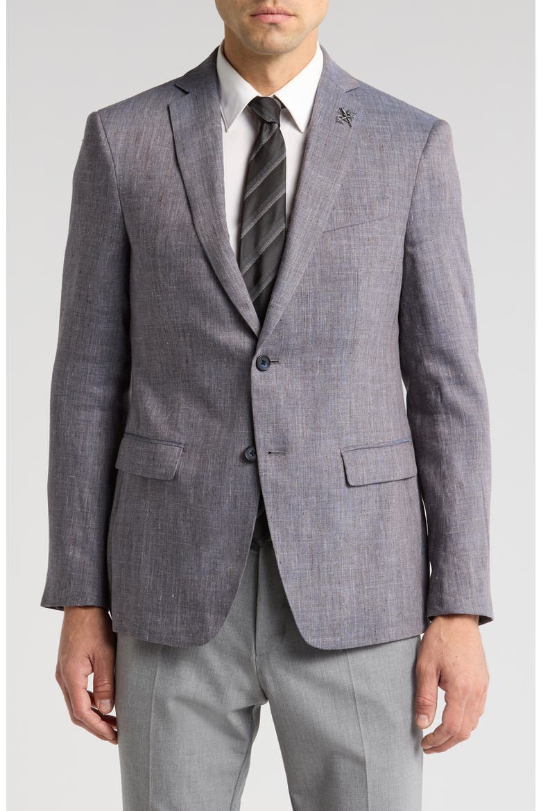 Solid Linen & Wool Sport Coat, Main, color, BLUE