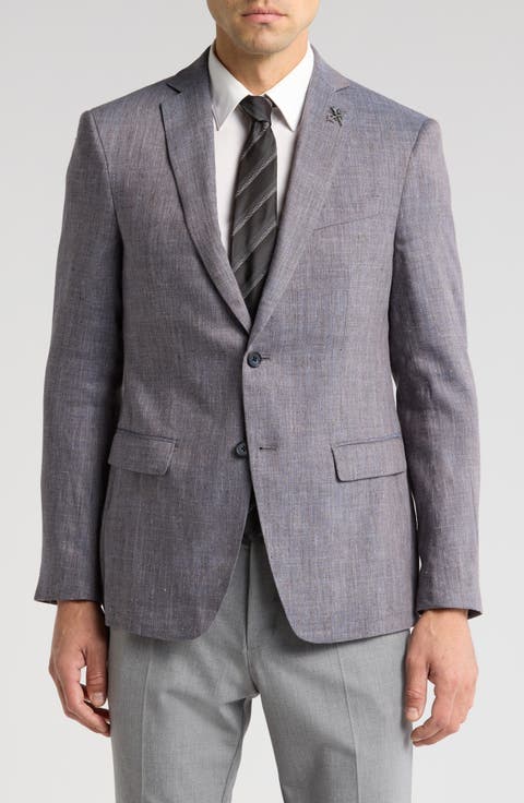 Solid Linen & Wool Sport Coat (Regular & Big)