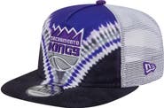 New Era Men's New Era Black/Purple Sacramento Kings Throwback Dye Golfer Snapback Hat