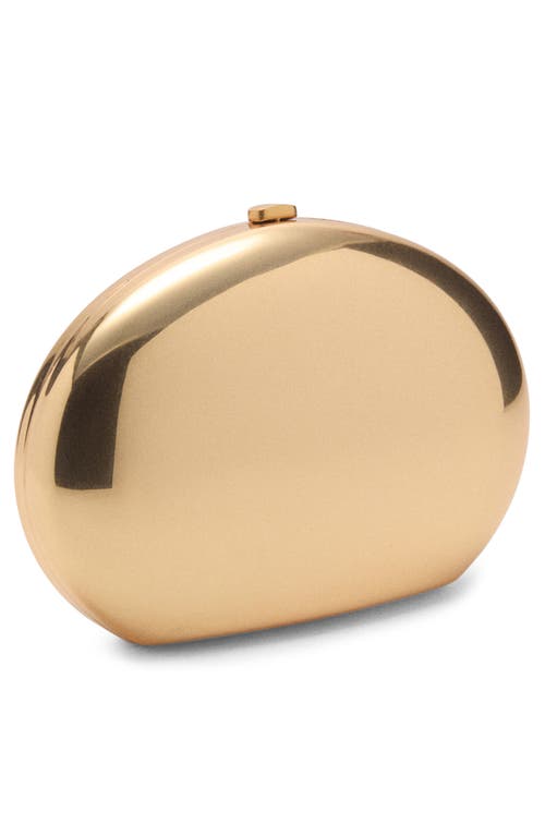 Mango Metallic Frame Clutch In Gold