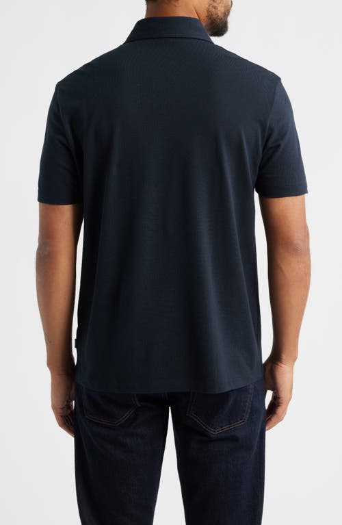 Hugo Boss Boss Parris 37 Cotton & Silk Polo In Blue