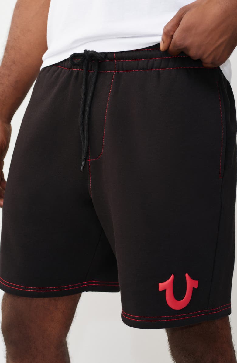 True Religion Cotton Blend Sweat Shorts, Alternate, color, Jet Black