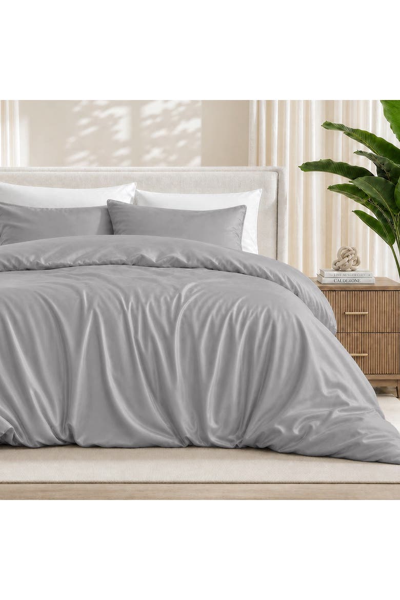 Cooling Rayon Duvet Cover Set, Alternate, color, Light Grey