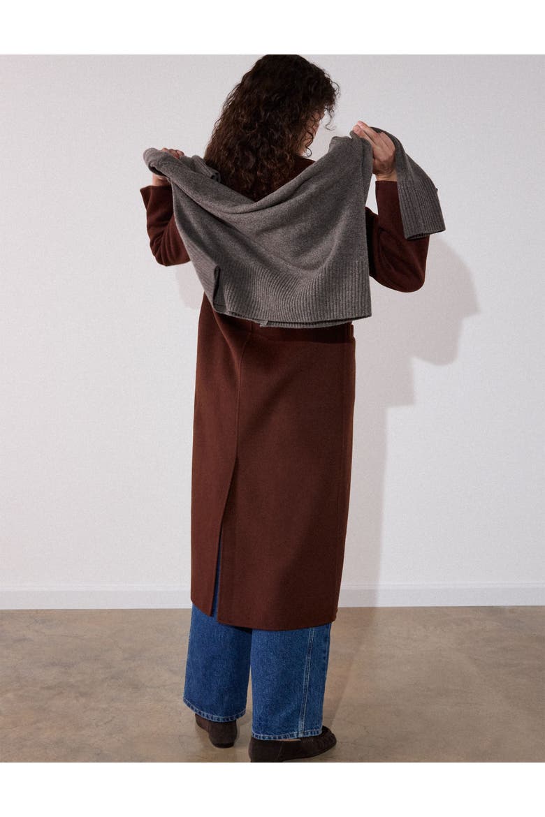 Relaxed Double Faced Midi Coat, Alternate, color, Brown