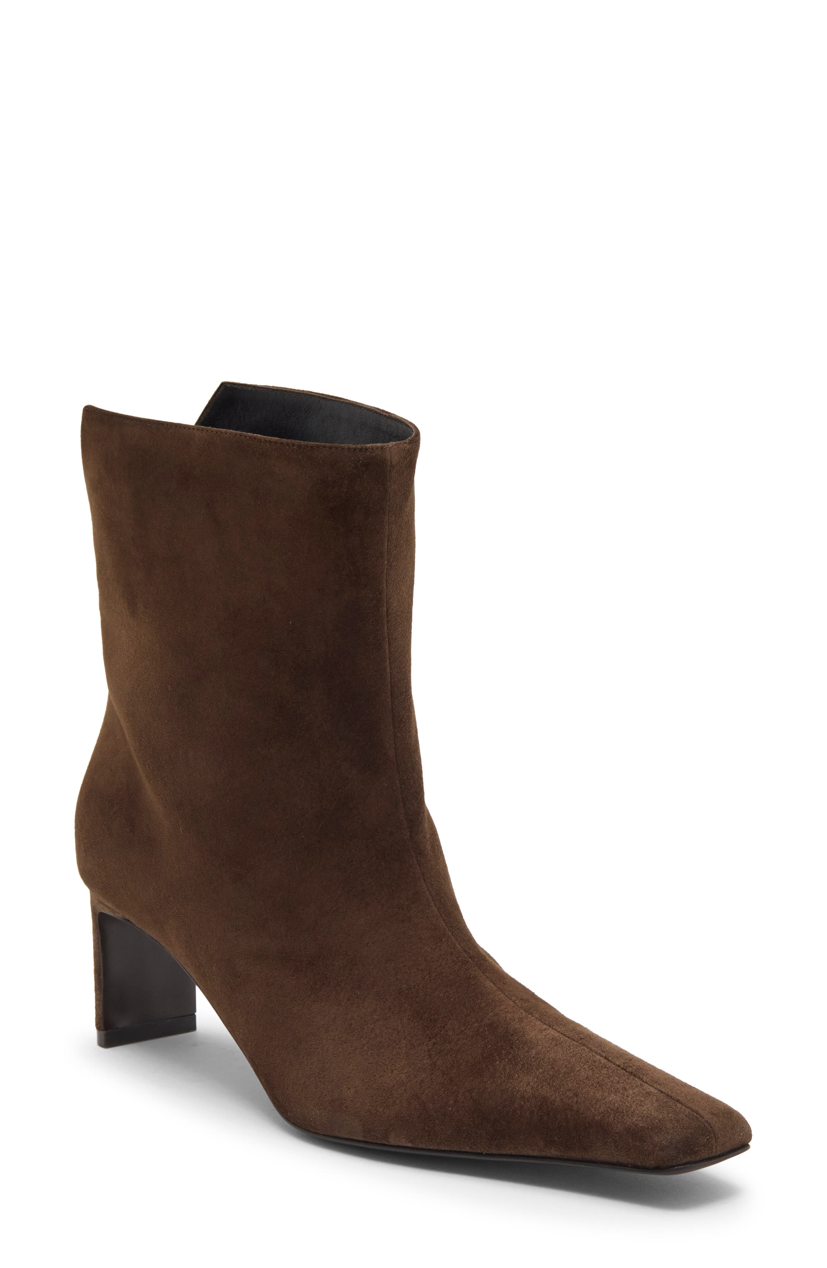 Ona Suede Bootie, Main, color, EBANO