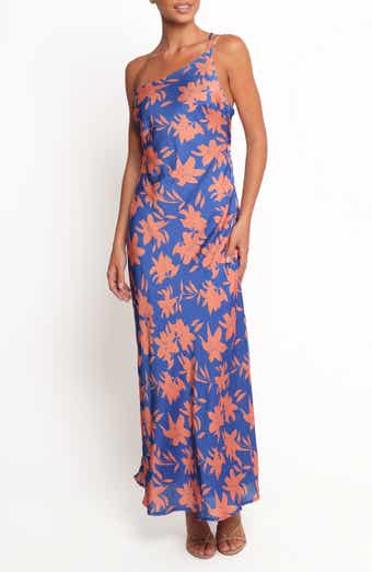 Petal & Pup Bottie Floral Print One-Shoulder Satin Maxi Dress