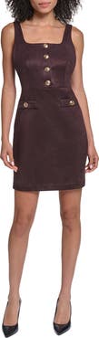 KARL LAGERFELD PARIS Sleeveless Scuba Faux Suede Minidress