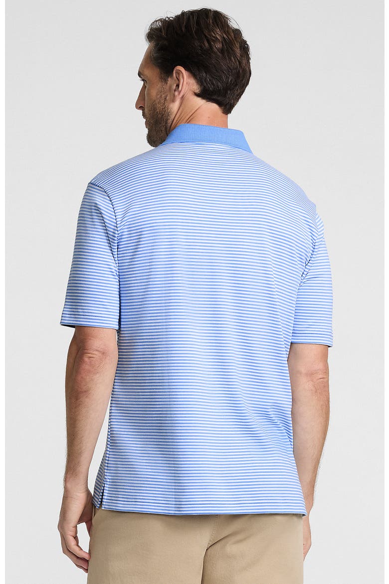 Short Sleeve Cotton Supima Polo Shirt with Pocket, Alternate, color, Soft Boreal Blue Stripe