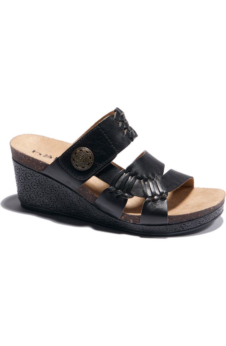 Hälsa Footwear Genoa Wedge Sandal, Main, color, Black