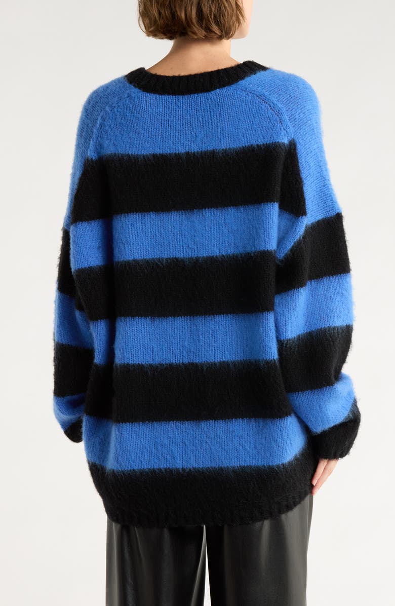 AllSaints Lou V-Neck Sweater, Alternate, color, Black/ Blue