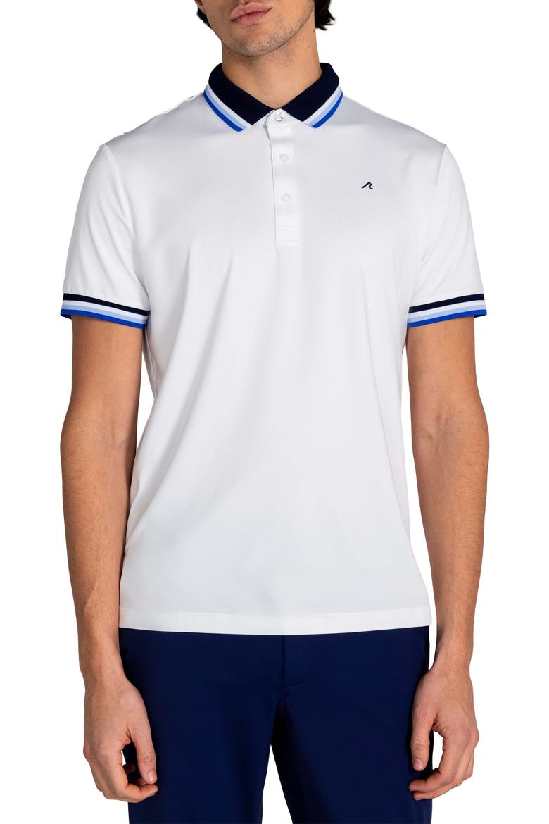 McClure Tipped Performance Golf Polo, Main, color, BRIGHT WHITE