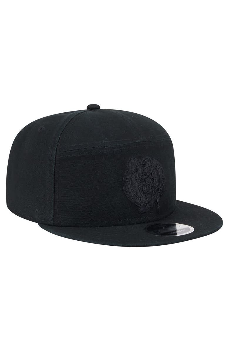 New Era Men's New Era Black Boston Celtics Adventure Canvas Split Panel 9FIFTY Snapback Hat, Alternate, color, Black