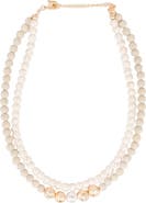 SAACHI Dohara Natural Stone Beaded Double Strand Necklace