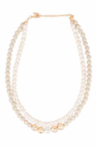 SAACHI Dohara Natural Stone Beaded Double Strand Necklace