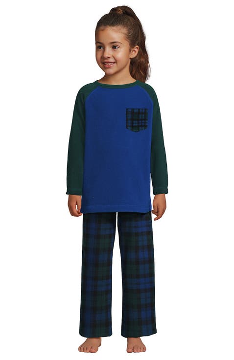 Kids Long Sleeve Pocket Fleece Pajama Set