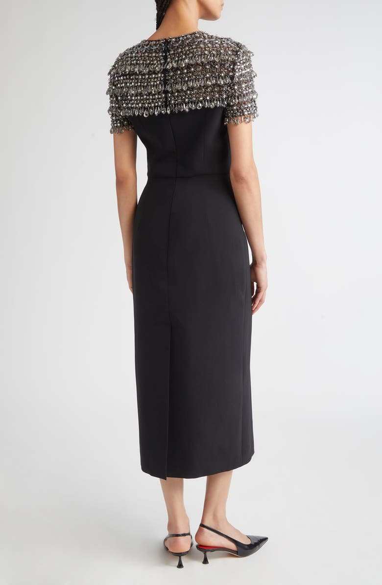 Carolina Herrera Crystal Embellished Cocktail Dress, Alternate, color, Black Multi