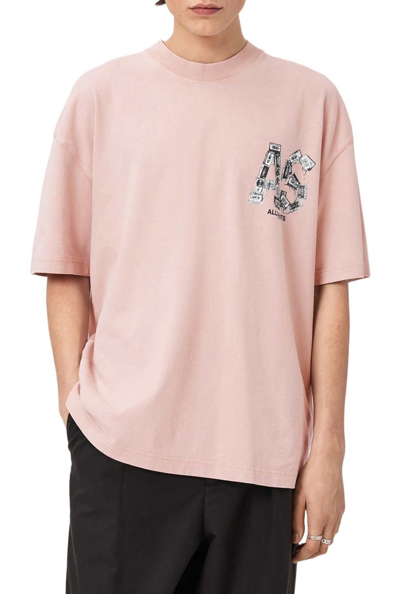 Mixtape Cotton Graphic T-Shirt, Main, color, SUNBAKED PINK