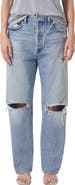AGOLDE '90s Ripped Mid Rise Straight Leg Jeans