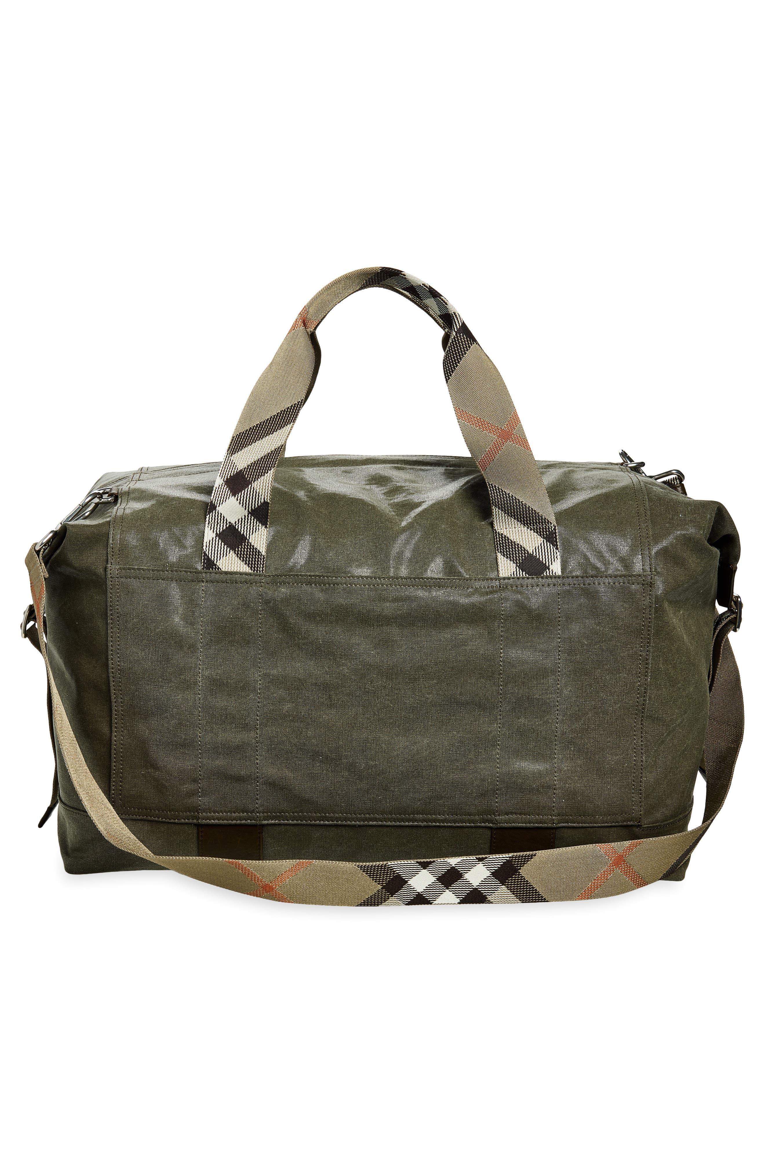 Coated Canvas Duffle Bag, Alternate, color, MILITARY