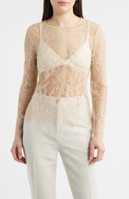 KOBI HALPERIN Fallon Sheer Lace Top