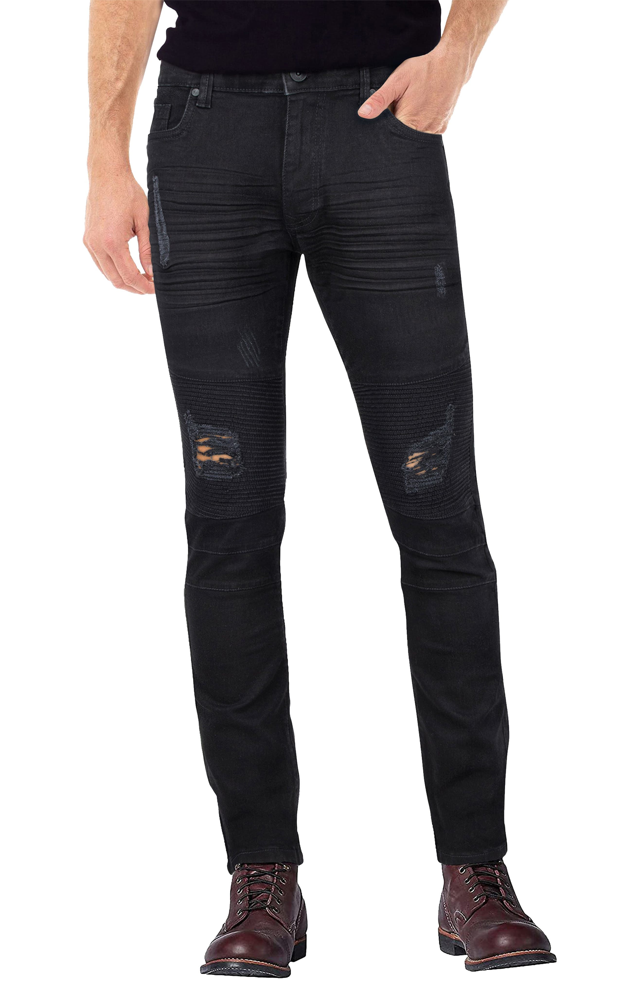 XRAY Rawx Distressed Moto Skinny Fit Jeans - 30-32" Inseam