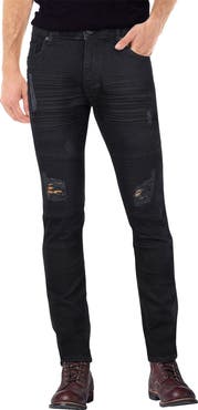 XRAY Rawx Distressed Moto Skinny Fit Jeans - 30-32" Inseam