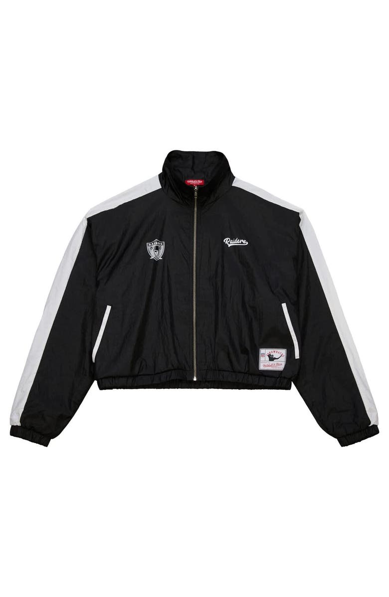 Mitchell & Ness Women's Mitchell & Ness Black Oakland Raiders Nylon Cropped Full-Zip Jacket, Main, color, Black