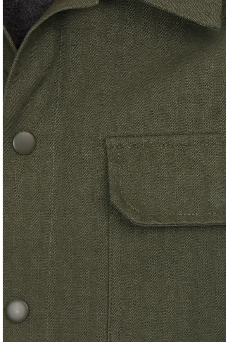 Herringbone Cotton Work Shirt, Alternate, color, DARK GREEN