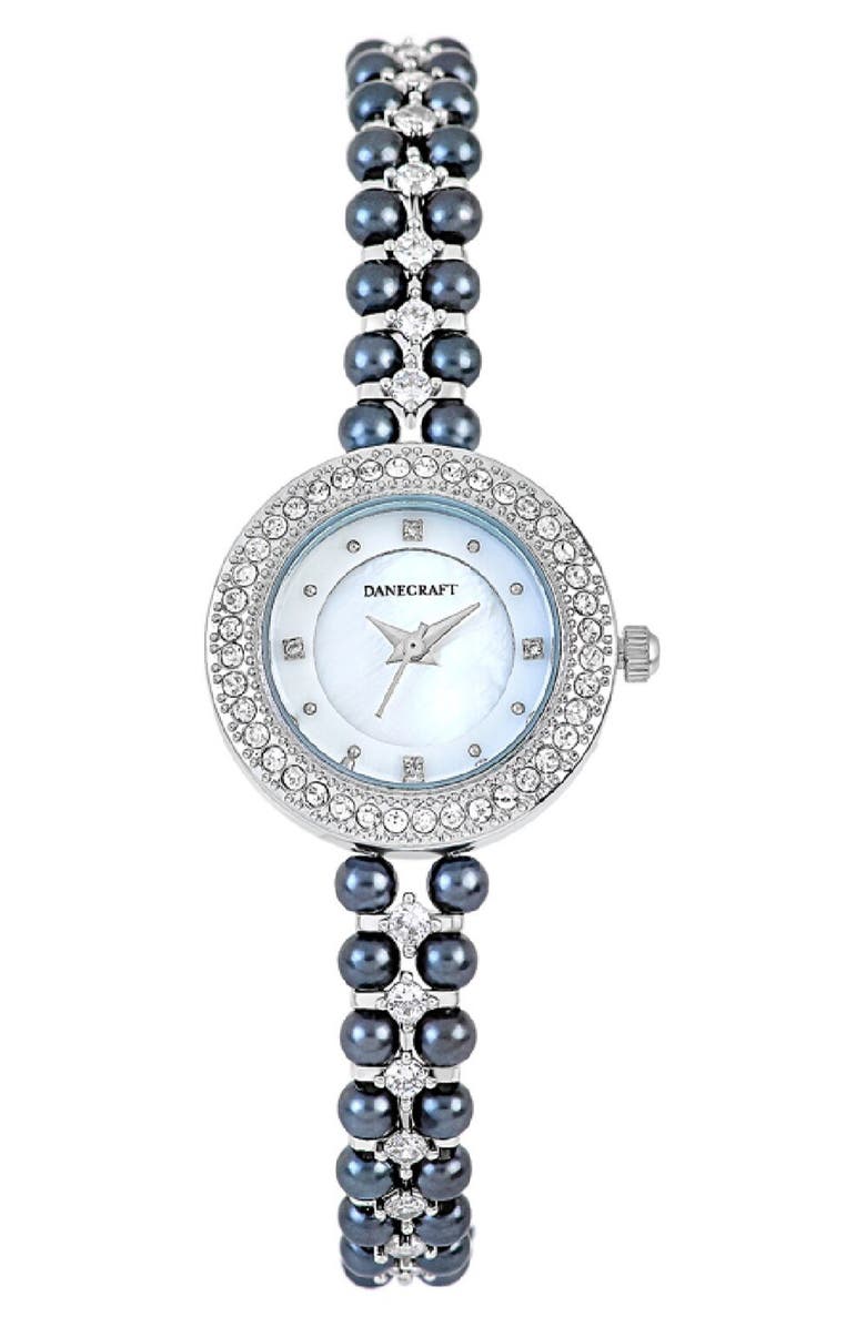 Danecraft Mother-of-Pearl Quartz Bracelet Watch, 25mm, Main, color, Silver