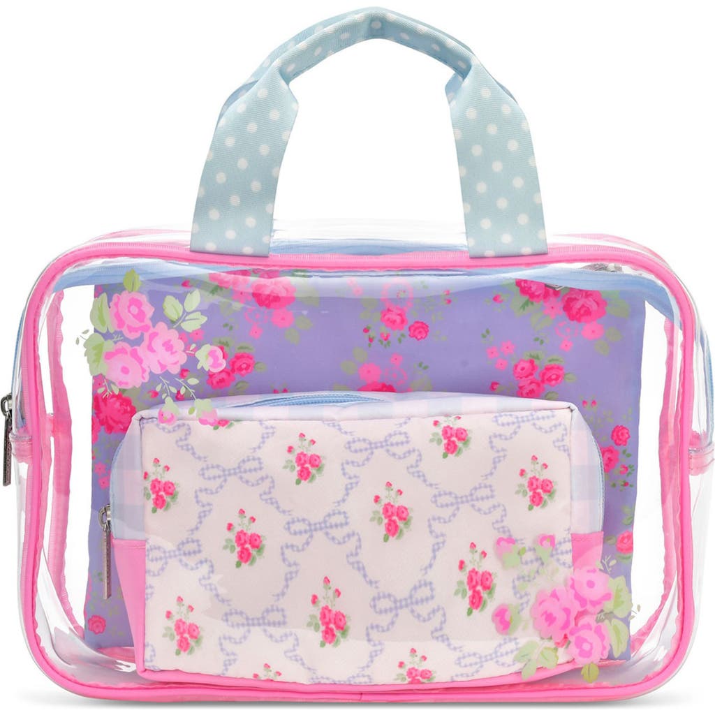 Shop Iscream Kids' Floral Cosmetic Bag Trio In Pink Multi