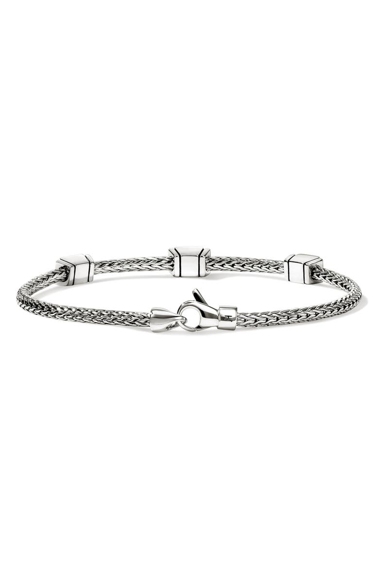 John Hardy Icon Stud Pavé Diamond Bracelet, Alternate, color, Silver