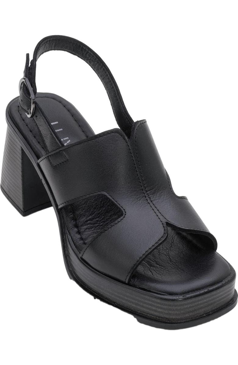 Forever & Always Shoes Zennia Leather Platform Sandal, Main, color, Black Leather