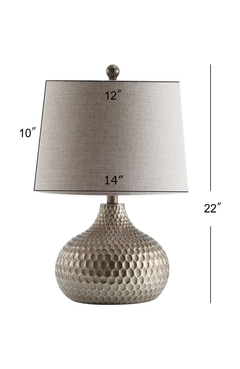 JONATHAN Y Bates Honeycomb LED Table Lamp, Main, color, Antique Brown