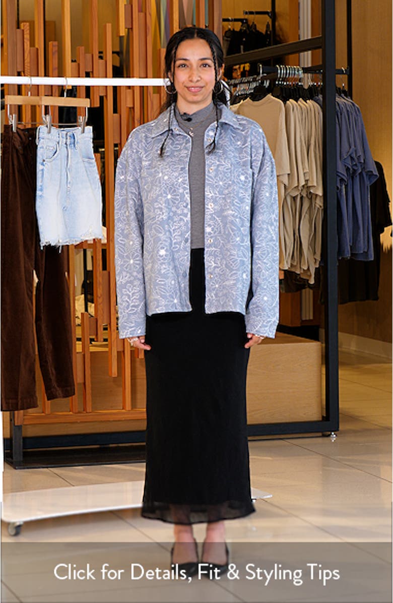 Embroidered Cotton Blend Shacket, sales video thumbnail