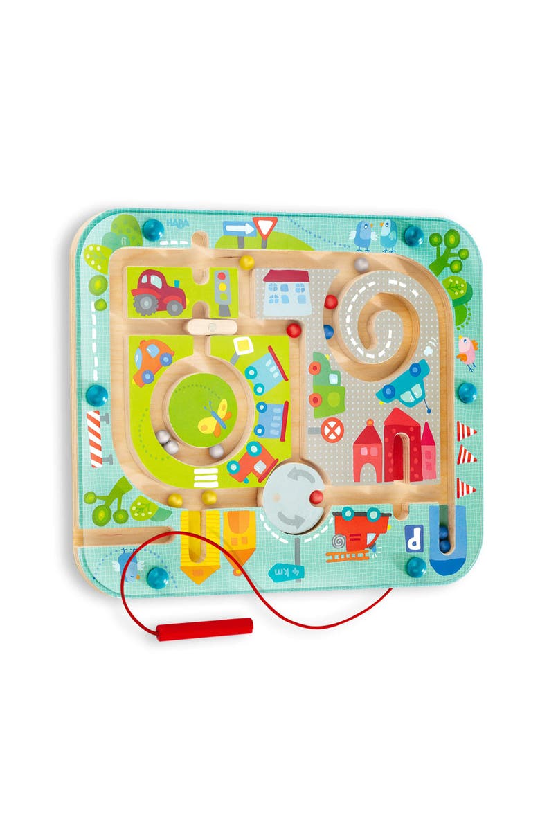 HABA Busy Board for Toddlers 2-4 Town Magnetic Maze Puzzle Game - Toddler Travel Toys for Preschoolers, Main, color, Blue Multi