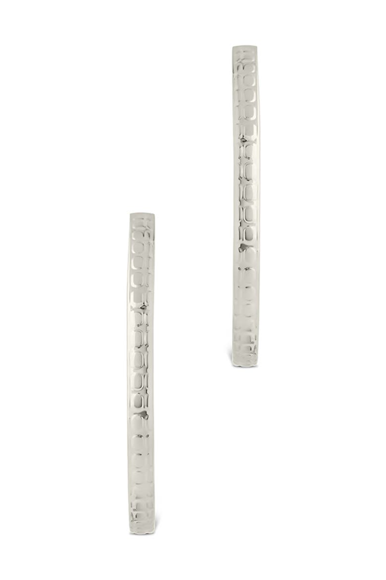 Jessalyn Textured Hoop Earrings, Alternate, color, SILVER