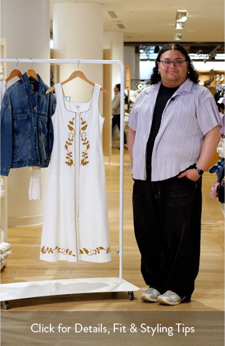 Embroidered Sleeveless Midi Dress, sales video thumbnail