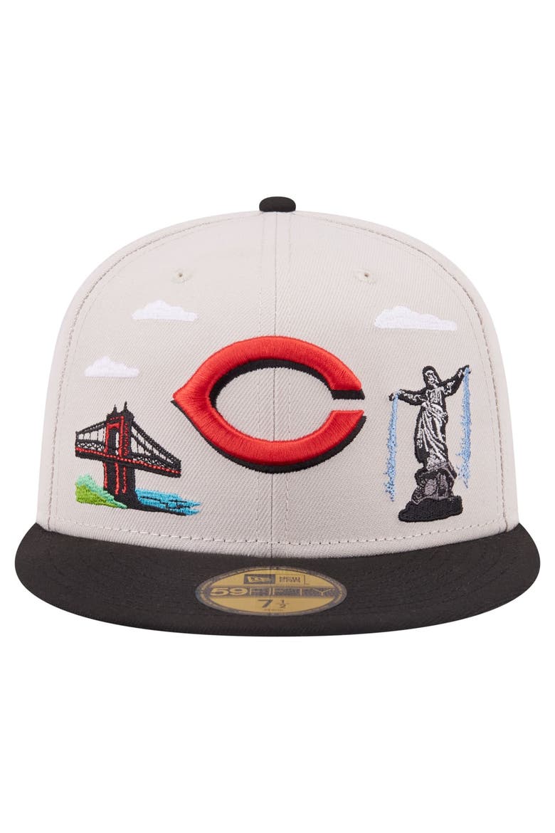 Men's New Era  Khaki Cincinnati Reds City Icon 59FIFTY Fitted Hat, Alternate, color, Khaki