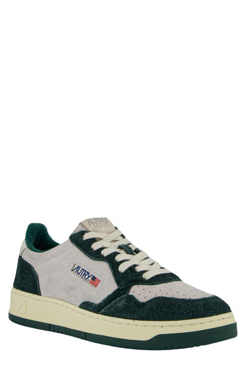 スニーカー AUTRY Men Sneakers AULMWB03 Green Autry Medalist Low Bicolor Sneakers In White And Green Leather