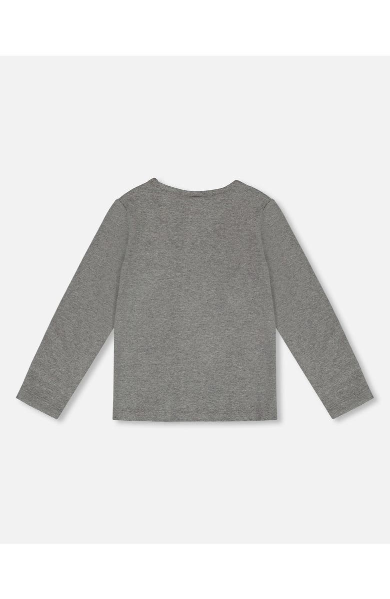 Deux par Deux Little Girl's Long Sleeve T-Shirt Dark Grey, Alternate, color,