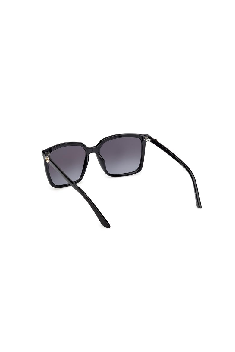 Rectangular Acetate Sunglasses, Alternate, color, Shiny Black / Gradient Smoke